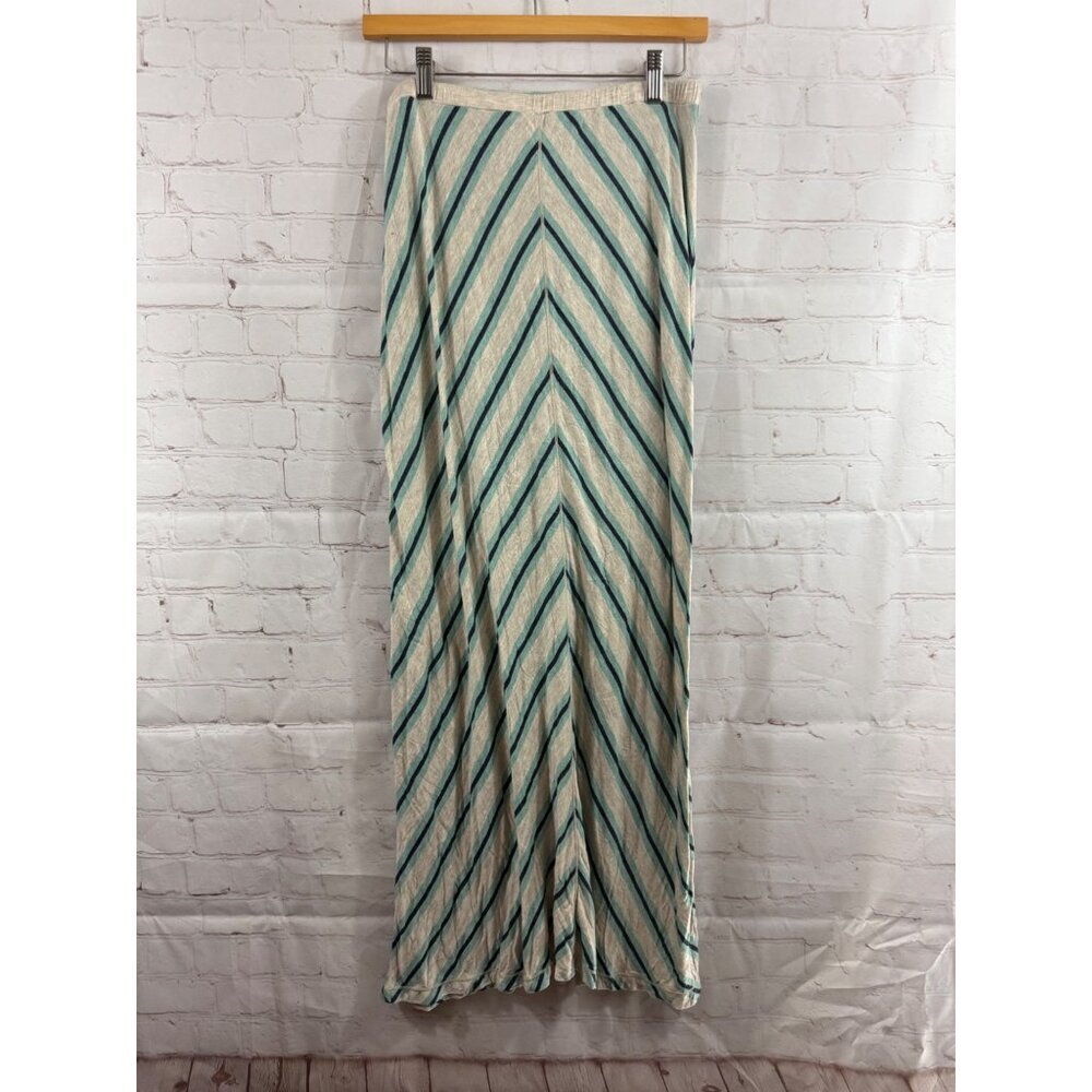 MSSP Max Studio Specialty Products Maxi Skirt Womens Size Medium Oatmeal Stripes